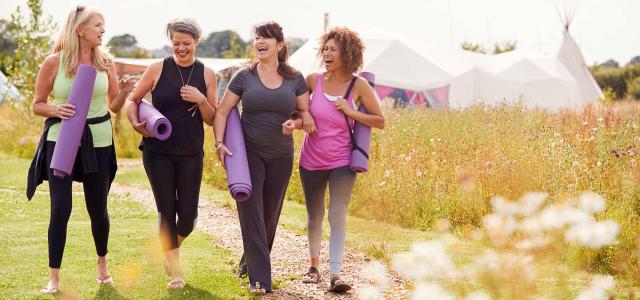 Group of Mature Women After Their Yoga Class