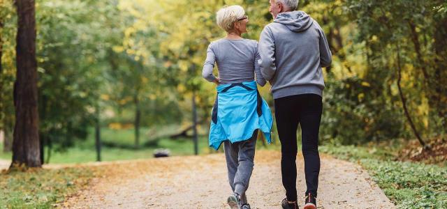 Retired Couple Jogging Outside